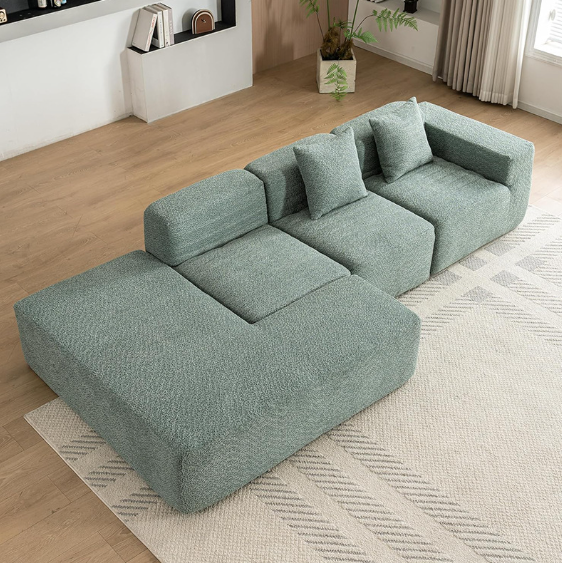 Sofá modular seccional de compresión completa para sala de estar