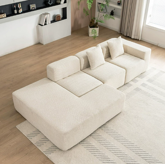 Sofá modular seccional de compresión completa para sala de estar
