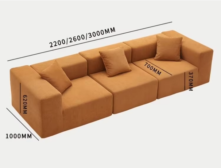Sofá de 3 plazas personalizado con esponja comprimida