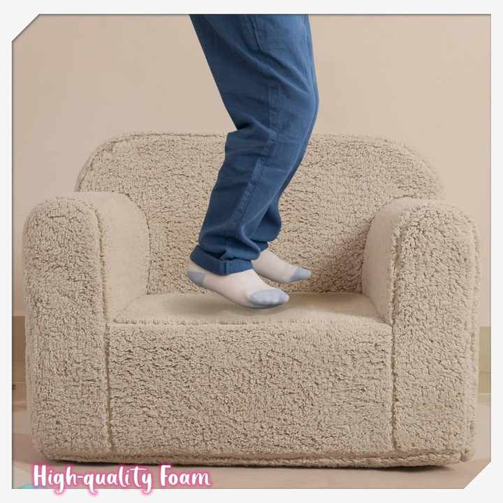 Sofá-silla suave de sherpa para niños