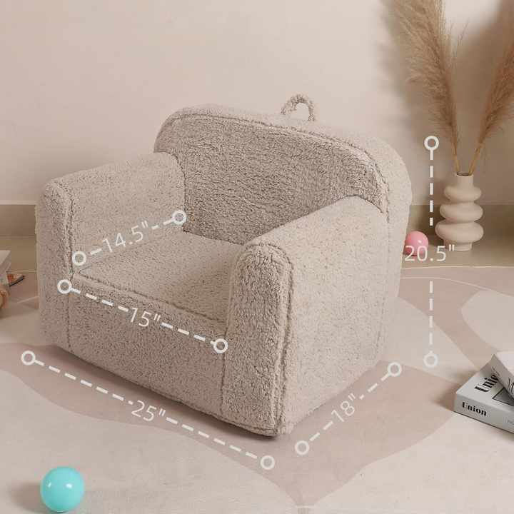 Sofá-silla suave de sherpa para niños
