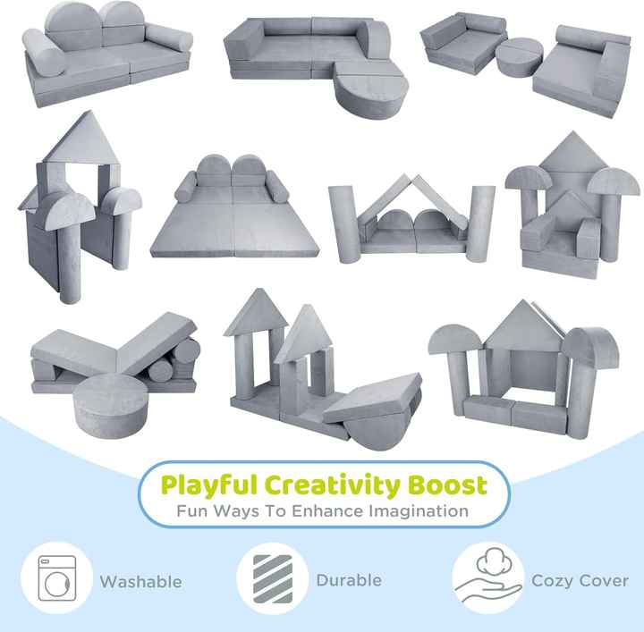Sofá modular para niños pequeños y bloques de juego DIY