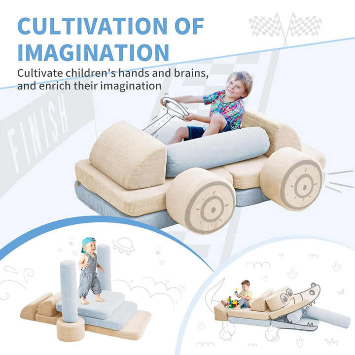 10 bloques modulares suaves para sofá y sala de juegos para niños