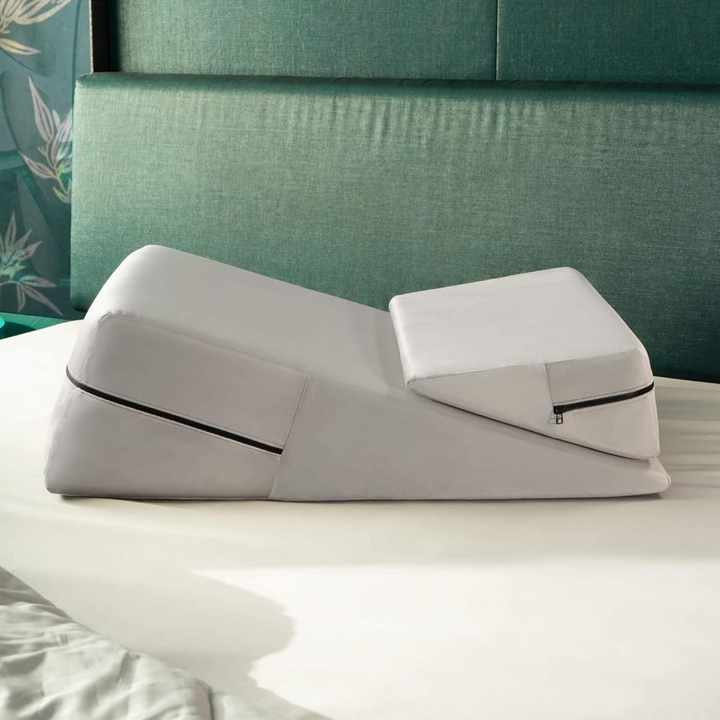 Juego de almohadas de espuma comprimida en forma de cuña para apoyo de espalda y rodillas