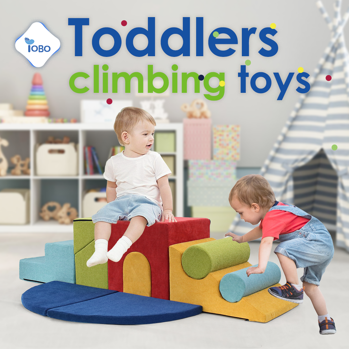 Bloques de escalada de espuma de colores de 9 piezas para niños pequeños que gatean