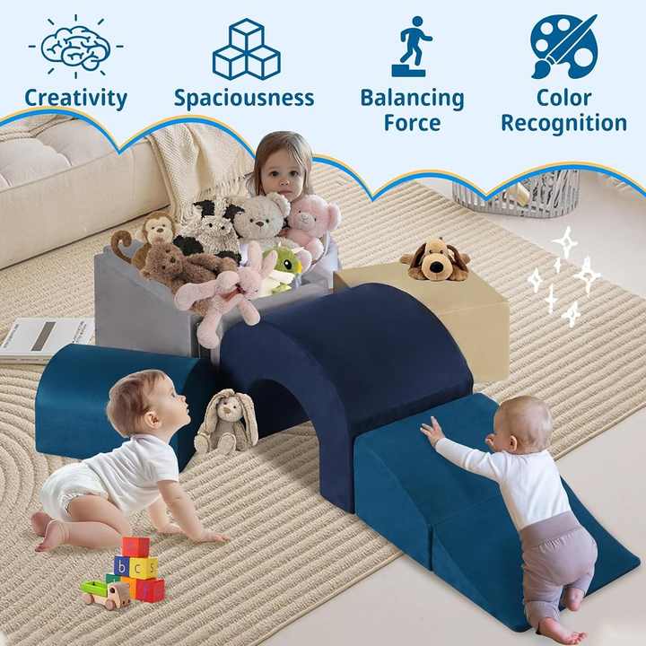 Bloques de escalada de espuma suave para bebés y niños pequeños de 7 piezas