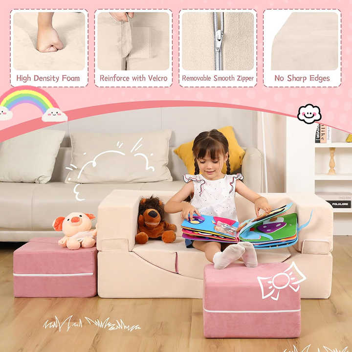 Sofá reclinable relajante para niños - Cubos de juego de espuma para niños pequeños