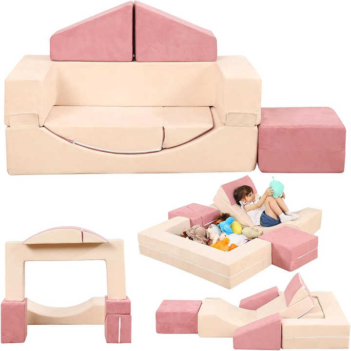 Sofá reclinable relajante para niños - Cubos de juego de espuma para niños pequeños