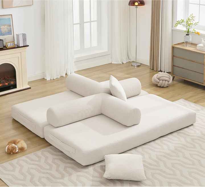 Conjunto de sofá modular de pana comprimida para casa, apartamento, hotel y sala de estar.