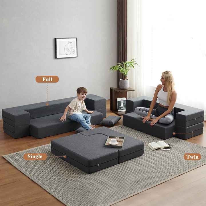 Sofá cama convertible y futón personalizado con espuma comprimida de alta densidad