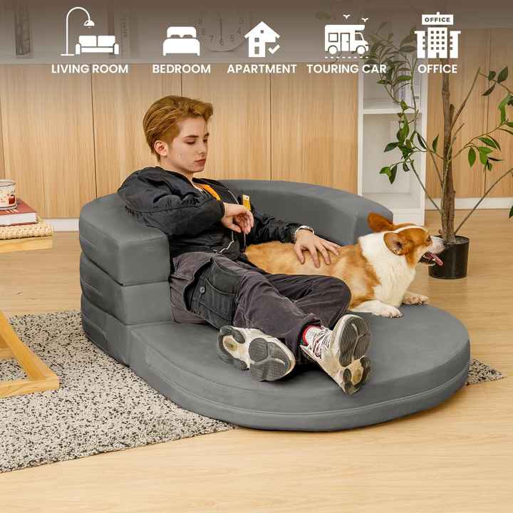 Cama 3 en 1 de espuma viscoelástica para perros y humanos