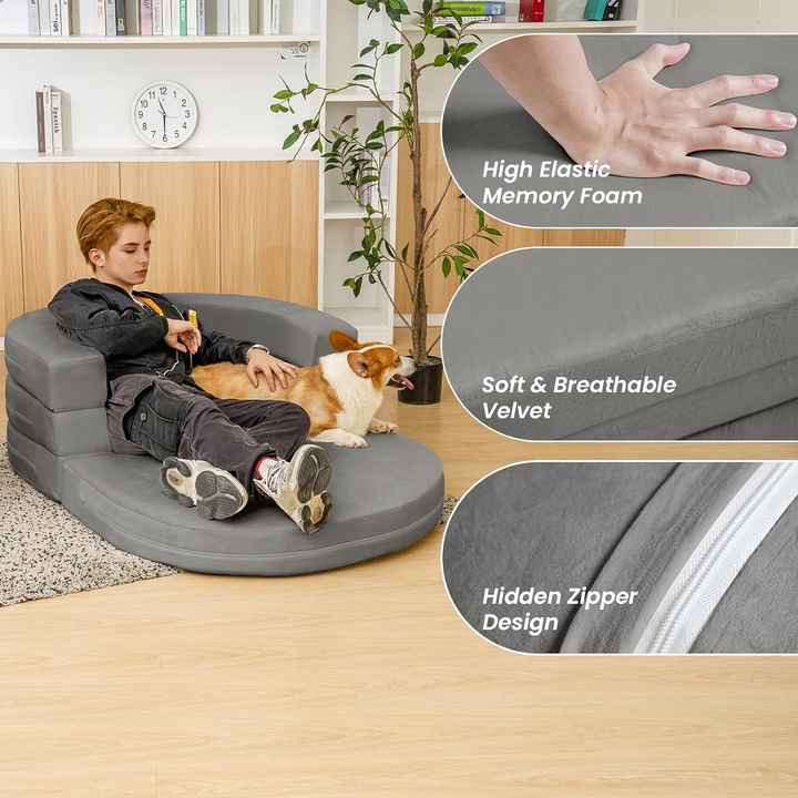 Cama 3 en 1 de espuma viscoelástica para perros y humanos