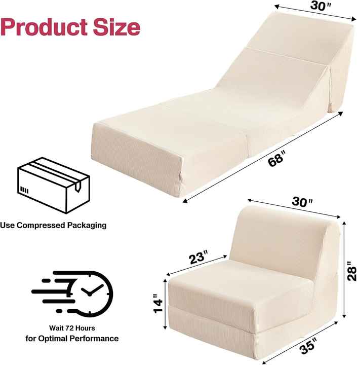 Sofá cama plegable convertible - Sofá cama futón de espuma
