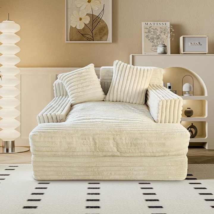 Sofá futón de pana suave y cómodo - Chaise longue