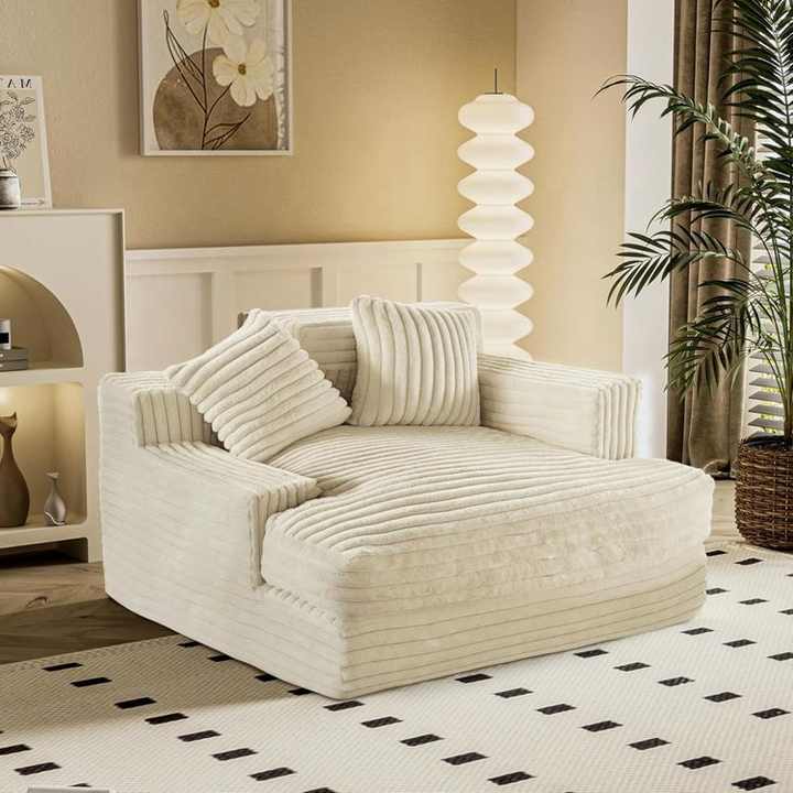 Sofá futón de pana suave y cómodo - Chaise longue