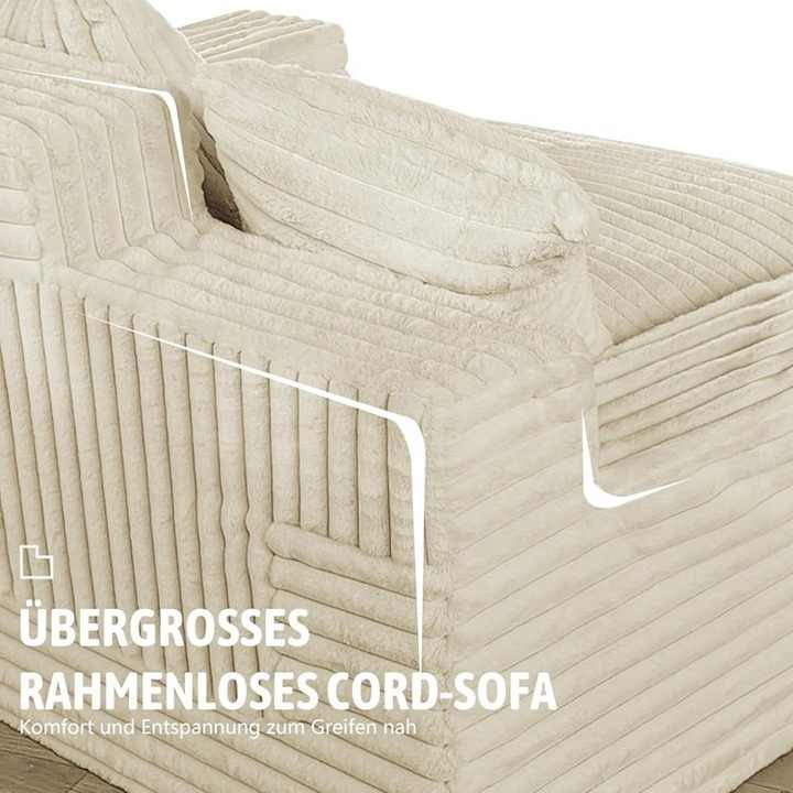 Sofá futón de pana suave y cómodo - Chaise longue