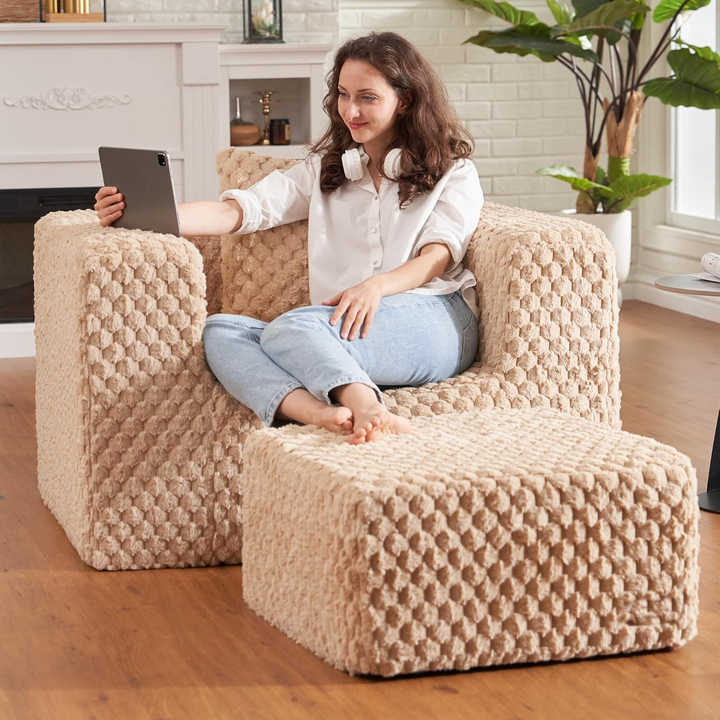 Sofá cama suave en forma de U para dormitorio de hotel y balcón