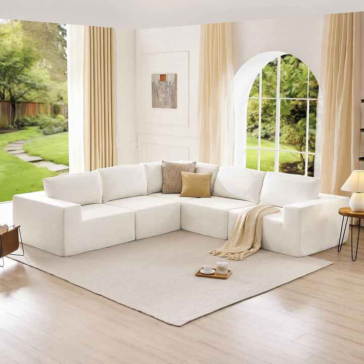 Sofá modular esquinero minimalista comprimido
