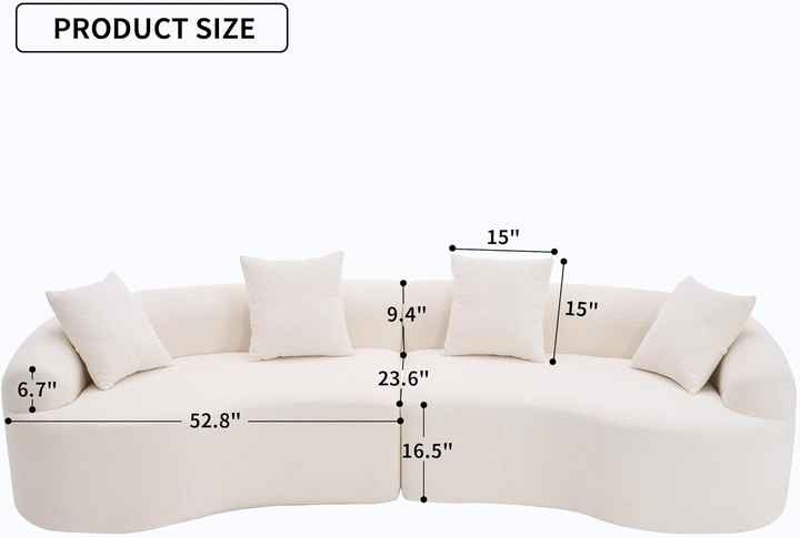 Conjunto de sofá minimalista moderno curvo de 110"