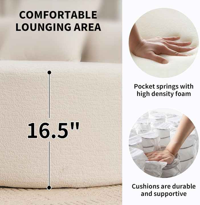 Conjunto de sofá minimalista moderno curvo de 110"