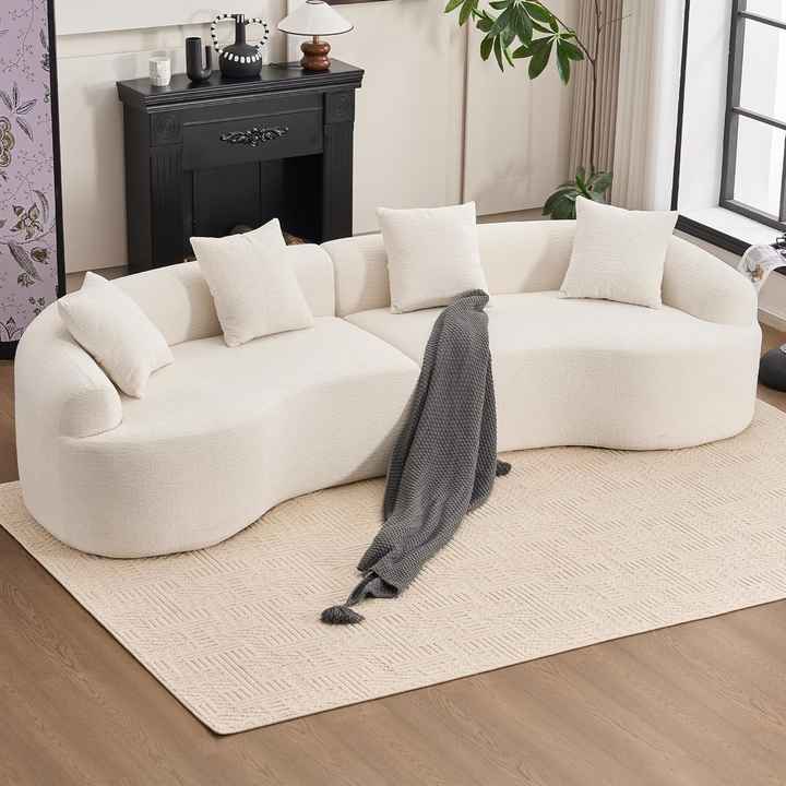 Conjunto de sofá minimalista moderno curvo de 110"