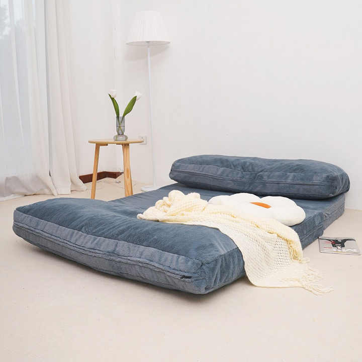 Sofá colchón plegable con funda extraíble y lavable y relleno de espuma triturada