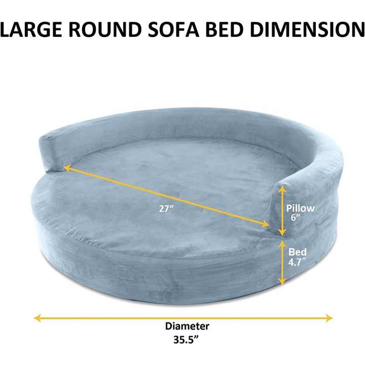 Cama redonda de espuma viscoelástica para perros