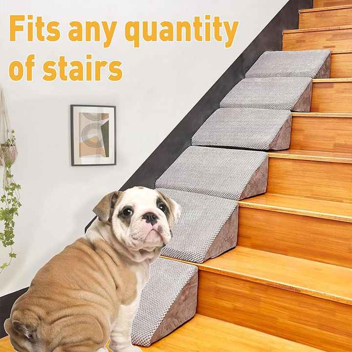 Paquete de 6 escaleras de ángulo bajo para mascotas, ideales para perros pequeños, perros lesionados y gatos mayores.