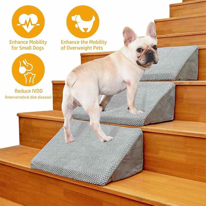 Paquete de 6 escaleras de ángulo bajo para mascotas, ideales para perros pequeños, perros lesionados y gatos mayores.