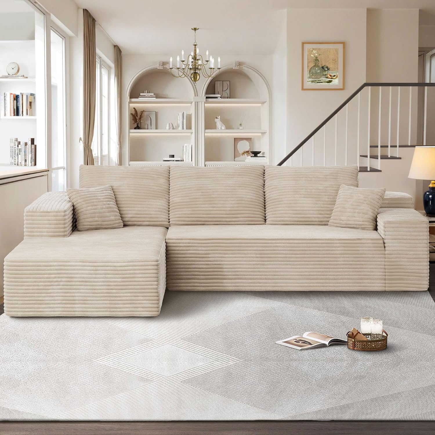 Conjunto de sofá modular en forma de L de 106"
