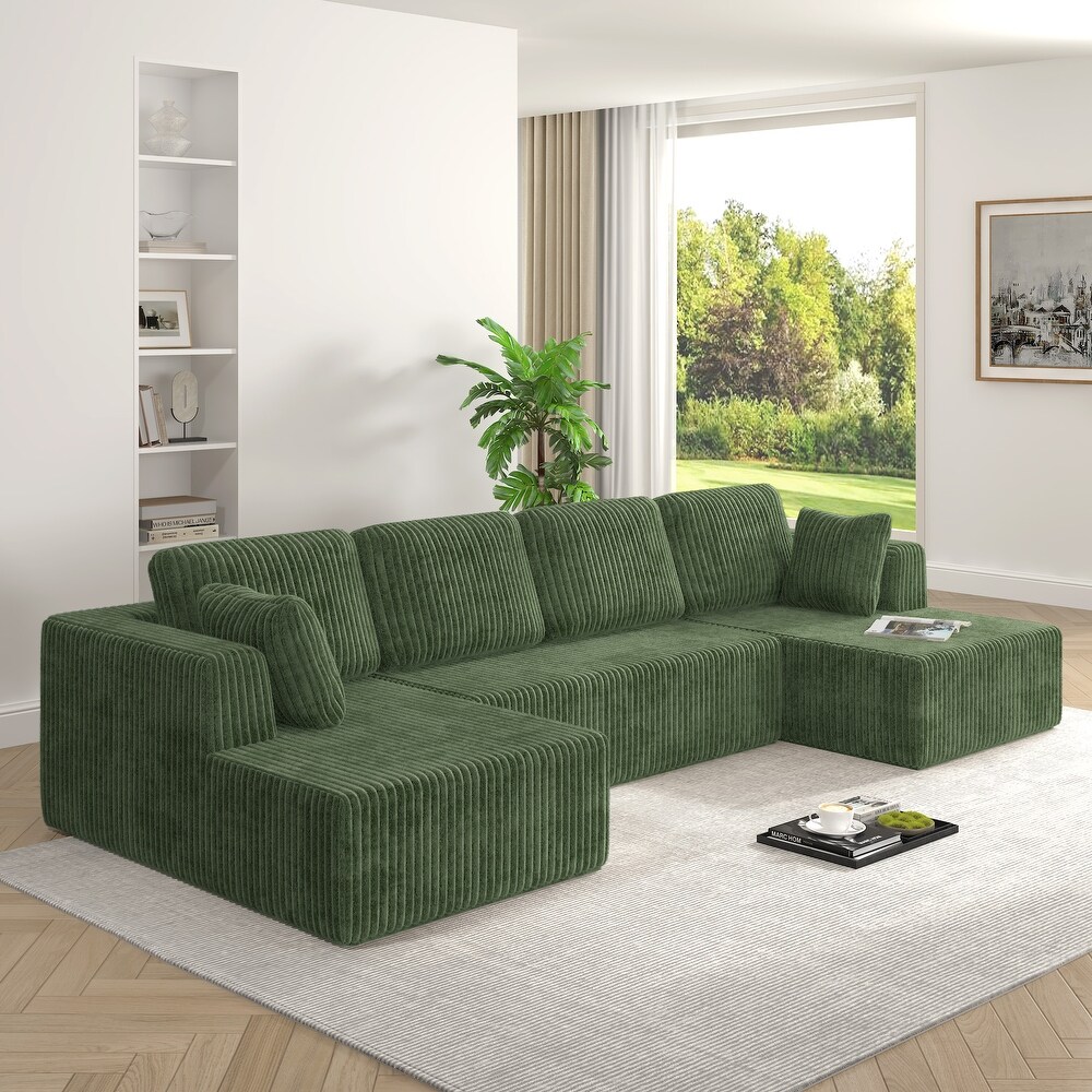 Sofá modular de compresión seccional en forma de U de 146"