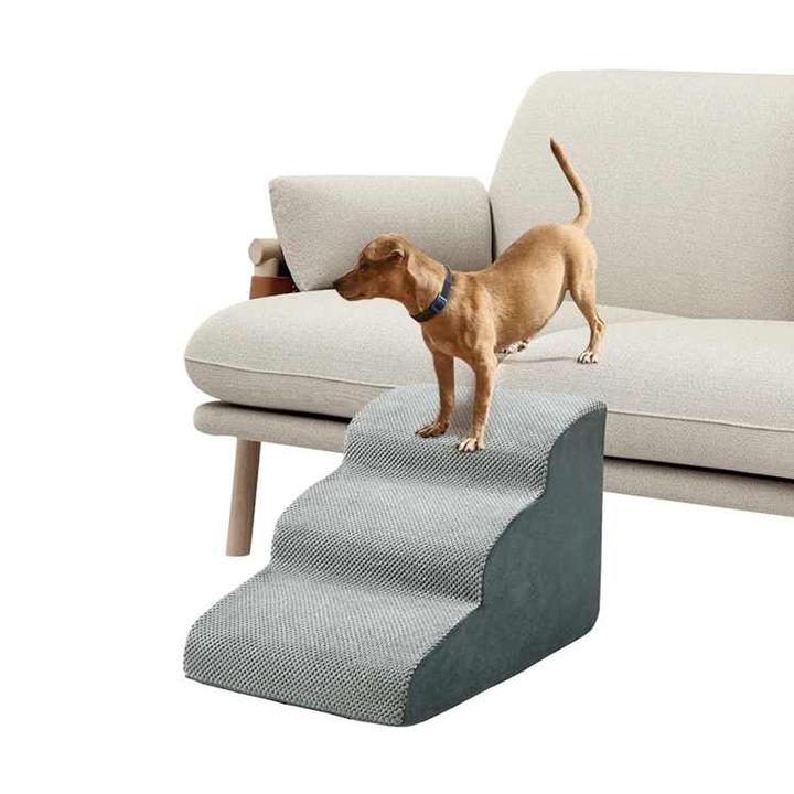 Escalera de 3 escalones para mascotas con espuma 30D de alta densidad para perros y gatos