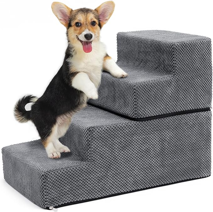 Escaleras de espuma de 4 escalones para perros y mascotas mayores más pequeñas