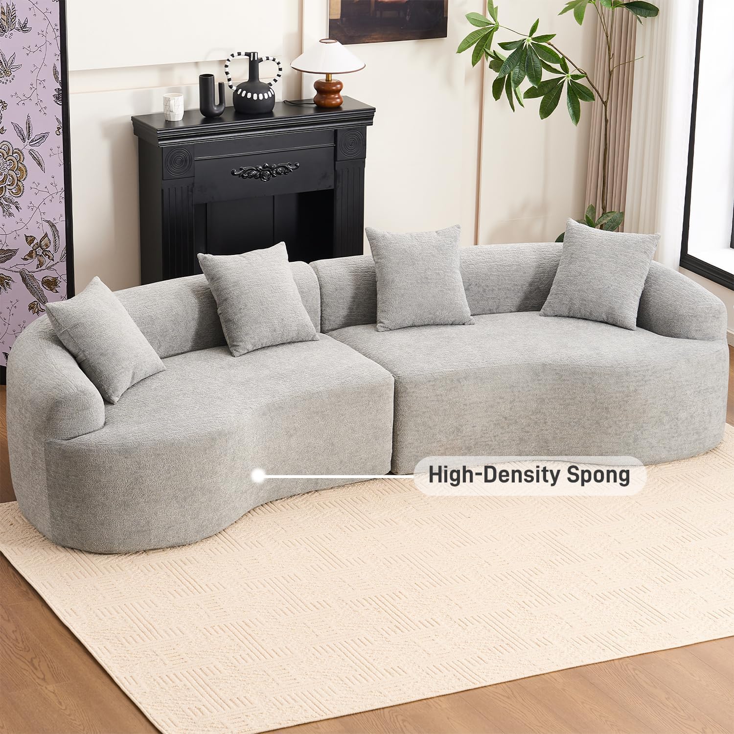 Conjunto de sofá minimalista moderno curvo de 110"
