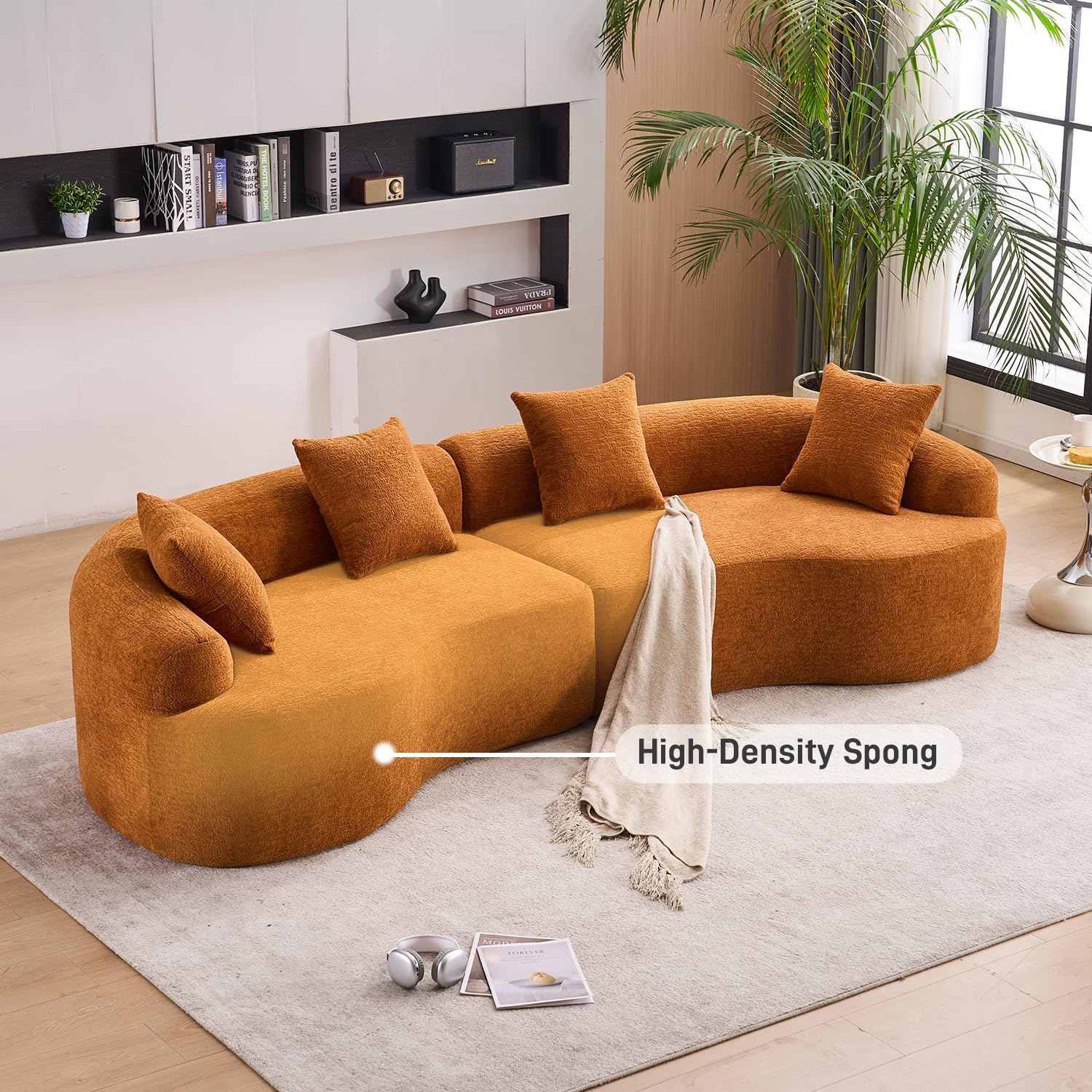 Conjunto de sofá minimalista moderno curvo de 110"