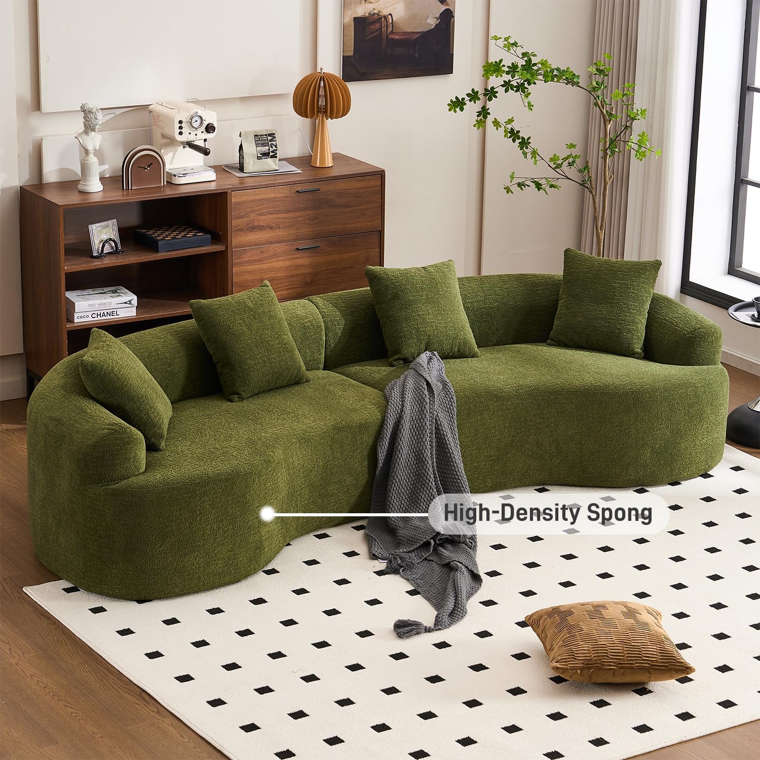 Conjunto de sofá minimalista moderno curvo de 110"