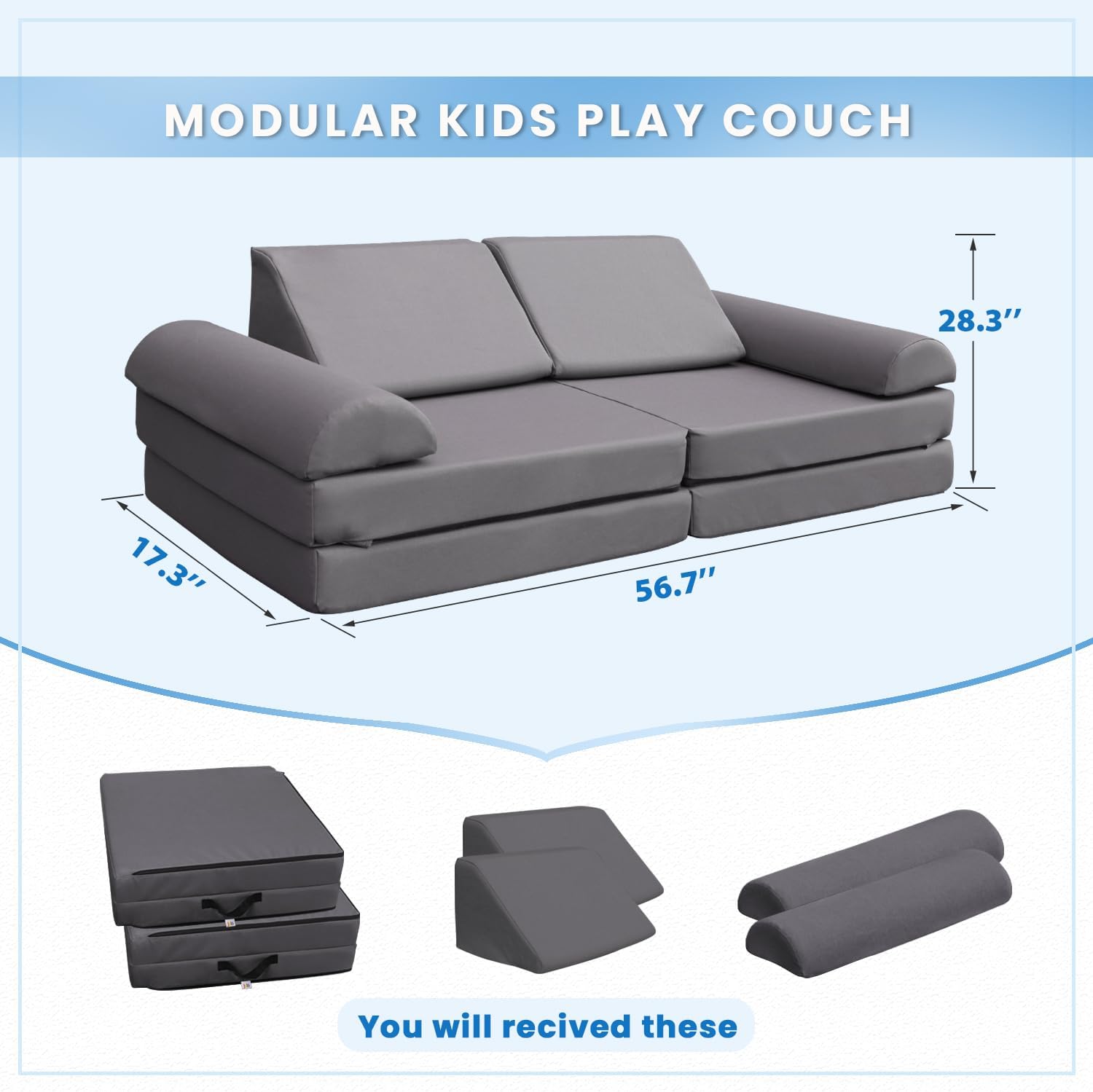 Sofá modular seccional para niños, impermeable, para exteriores